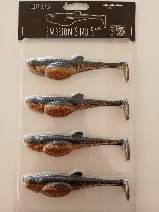 Embrion Shad 5"/125mm,009-Gold , 15gr, 4psc/pack